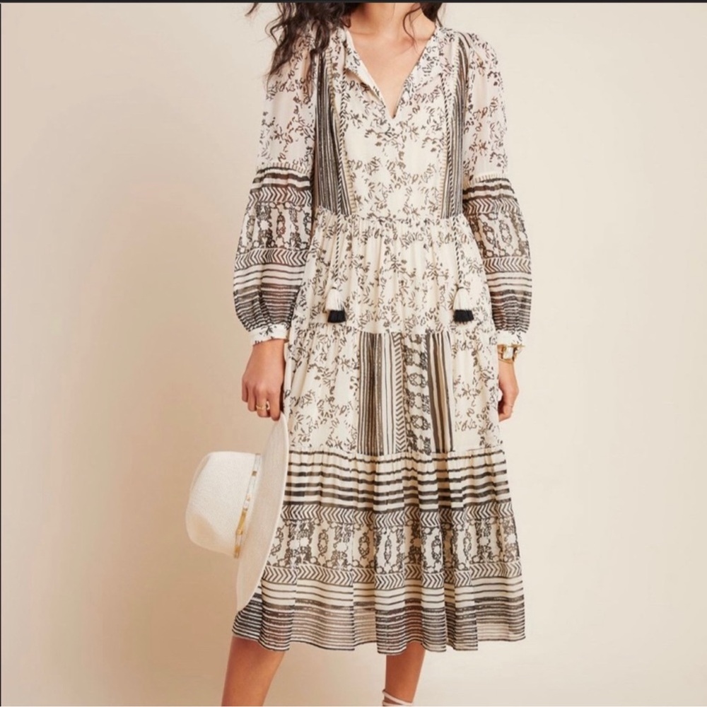 Anthropologie tiered talulah boho maxi dress - Picture 3 of 8